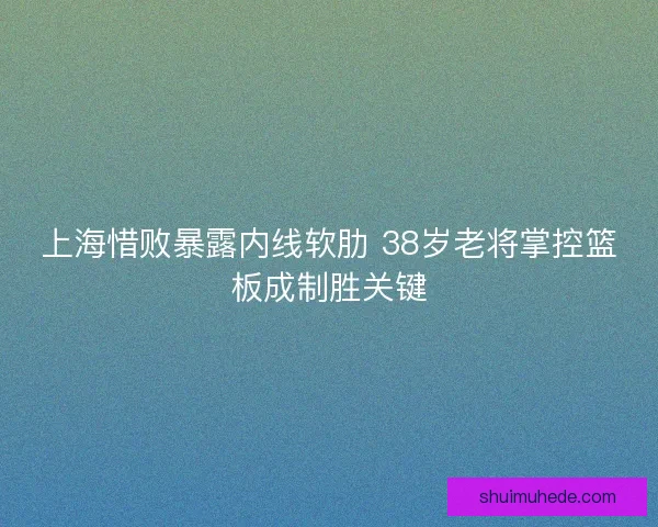 上海惜败暴露内线软肋 38岁老将掌控篮板成制胜关键
